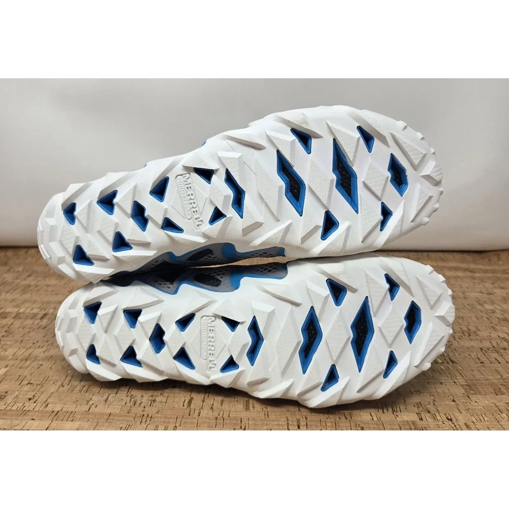 Merrell Shoes Tetrex Water Vapor 20 Mens 7.5 Blue White Grey Quick Toggle Lacing